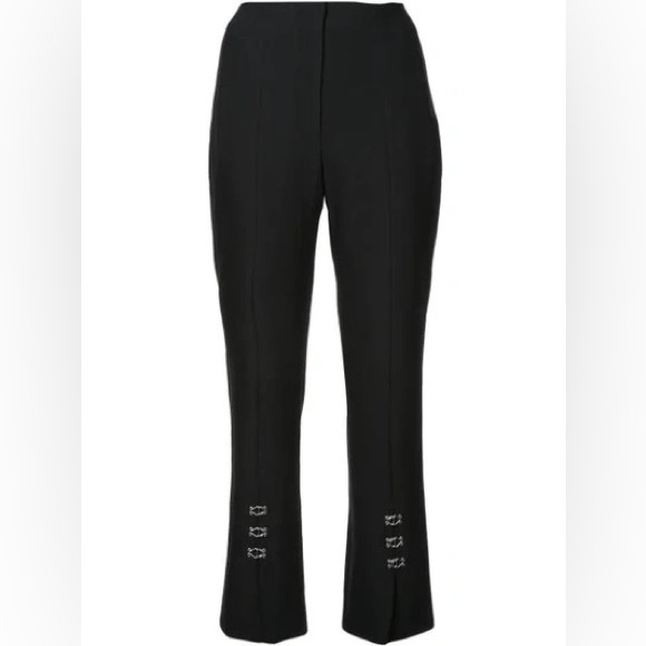 Jonathan Simkhai black trousers with split front hem and hook and eye details - Picture 2 of 6
